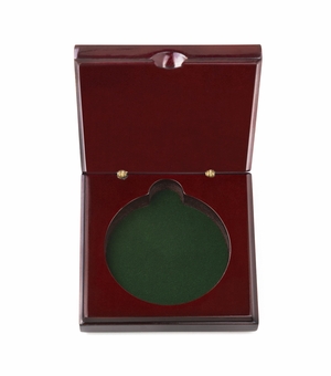 3-1/2 X 1 INCH ROSEWOOD PIANO FINISH COIN\MEDAL BOX