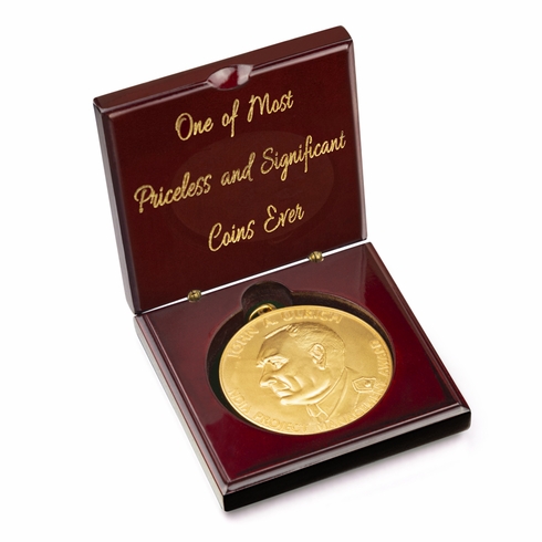 3-1/2 X 1 INCH ROSEWOOD PIANO FINISH COIN\MEDAL BOX