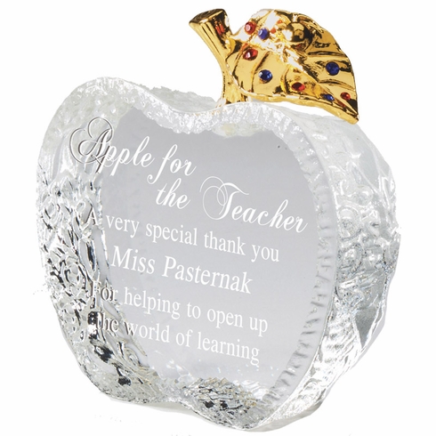 3-1/2 x 3-1/2 INCH OPTICAL APPLE GOLD LEAF AWARD