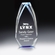 3-1/2" x 8" DIAMOND ACRYLIC TOWER AWARD WITH REFLECTIVE MIRROR BOTTOM, TINTED BLUE