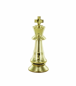 3 1/4 GOLD PLASTIC CHESS QUEEN FIGURE