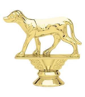 3-1/4 INCH GOLD PLASTIC GREYHOUND TROPHY FIGURE