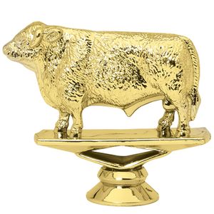 3-1/4 INCH GOLD PLASTIC HEREFORD BULL TROPHY FIGURE