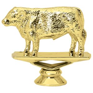 3-1/4 INCH GOLD PLASTIC HEREFORD COW TROPHY FIGURE