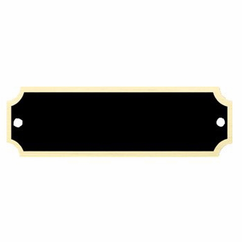 3-1/4" x 1" BLACK BRASS PERPETUAL PLATE GOLD BORDER