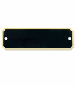 3-1/4 X 1 Inch Black Screened Perpetual Gold Border Plate