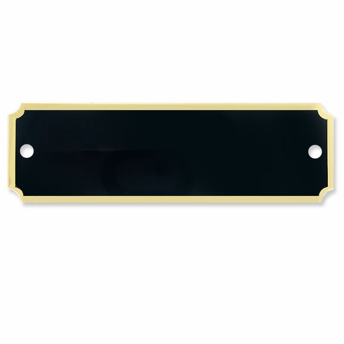 3-1/4 X 1 INCH BLACK SCREENED PERPETUAL GOLD BORDER PLATE