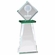 3-1/4 x 8-1/2 OPTICAL CRYSTAL GOLF TOWER TROPHY WITH GOLF BALL TEE