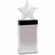 3-1/4 x 9 INCHES OPTICAL CRYSTAL FROSTED STAR AWARD WITH CRYSTAL COLUMN BASE