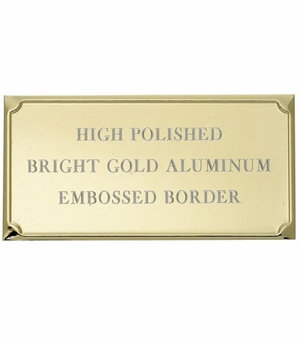 3-1/8 X 1-9/16 Inch Silver Aluminum Embossed Plate with Beveled Edge