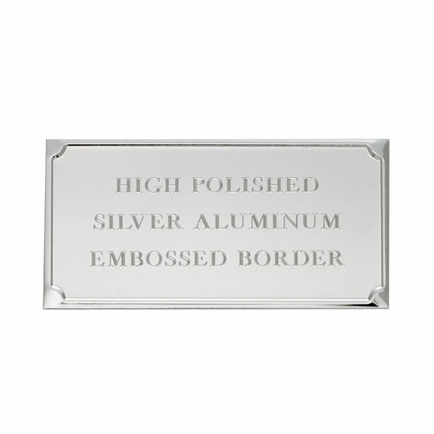 3-1/8 X 1-9/16 SILVER ALUMINUM PLATE