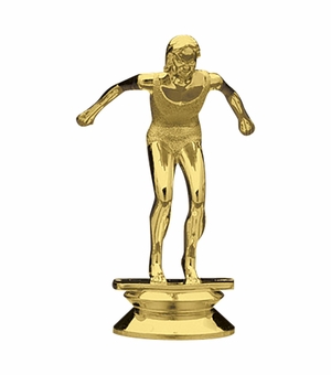 3-3/4 INCH GOLD PLASTIC FEMALE SWIMMER TROPHY FIGURE