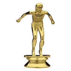 3-3/4 INCH GOLD PLASTIC FEMALE SWIMMER TROPHY FIGURE