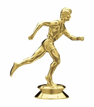 3-3/4 INCH GOLD PLASTIC MALE TRACK TROPHY FIGURE