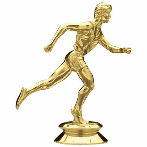 3-3/4 INCH GOLD PLASTIC MALE TRACK TROPHY FIGURE