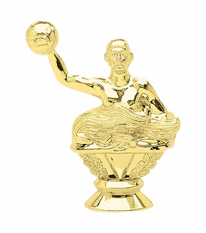 3-3/4 INCH GOLD PLASTIC MALE WATER POLO TROPHY FIGURE