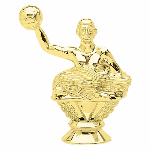 3-3/4 INCH GOLD PLASTIC MALE WATER POLO TROPHY FIGURE