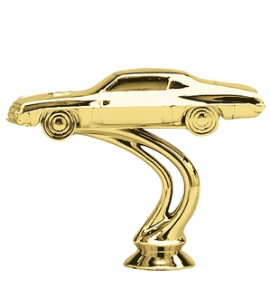 3-3/4 INCH GOLD PLASTIC STOCK CAR TROPHY FIGURE
