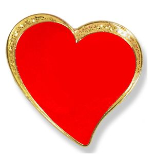 3/4 INCH SPARKLE MODERN RED HEART LAPEL PIN