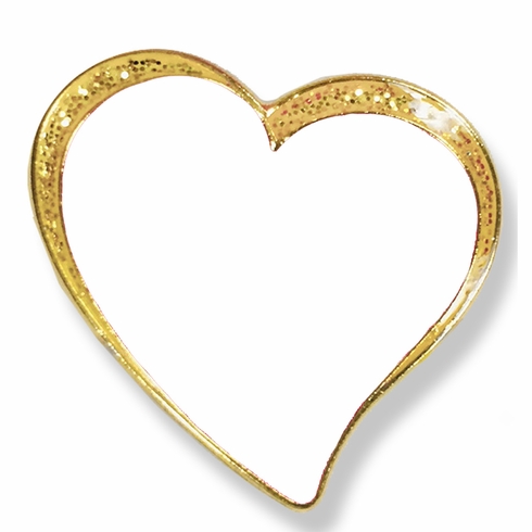 3/4 INCH SPARKLE MODERN WHITE HEART LAPEL PIN