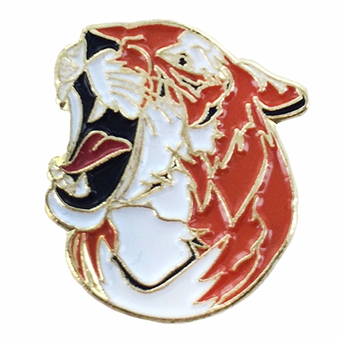 3/4 INCH TIGER MASCOT PIN