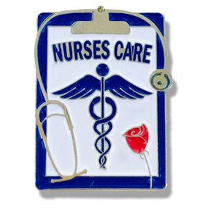 3/4 X 1 INCH NURSES CARE LAPEL PIN