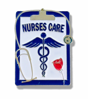 3/4 X 1 INCH NURSES CARE LAPEL PIN