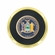 3-5/8 Inch Bright Gold And Leatherette Coaster With 2 Inch State Of New York Etched Enameled Brass Medallion Insert