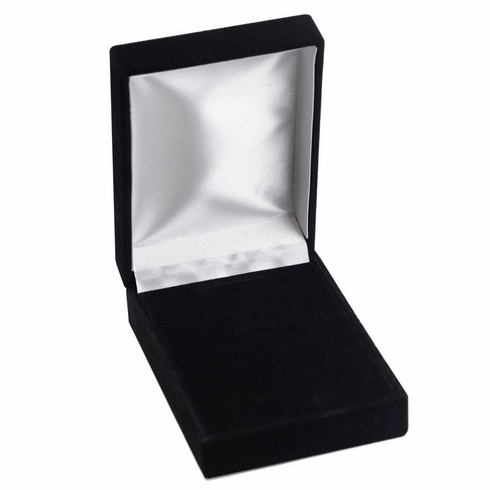 3-5/8 x 4-1/2 x 1-1/4 INCH BLACK VELOUR HINGE PRESENTATION BOX-HOLDS UP TO 2-7/8 INCH MEDAL