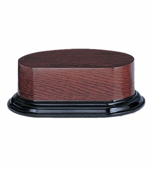 3-7/8 X 5-3/4 X 2-1/4 WOOD OVAL BASE WALNUT FINISH