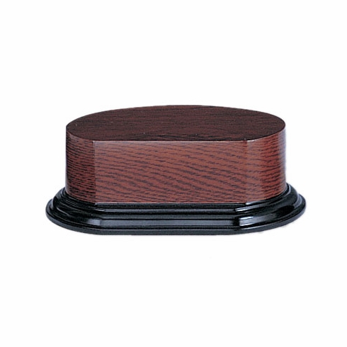 3-7/8 X 5-3/4 X 2-1/4 WOOD OVAL BASE WALNUT FINISH