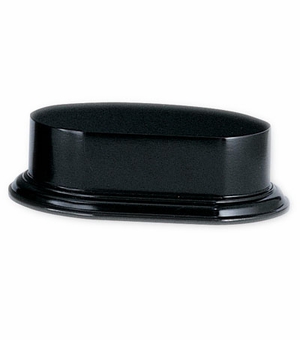 3-7/8 X 6-3/4 X 2-1/4 WOOD OVAL BASE BLACK FINISH