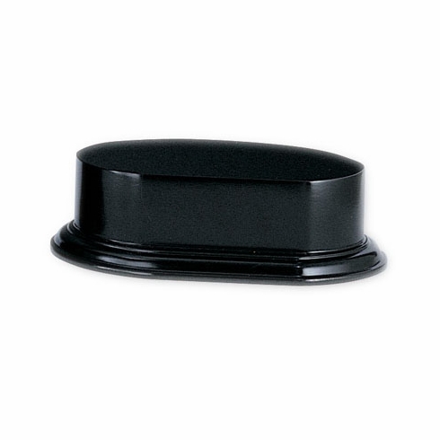 3-7/8 X 6-3/4 X 2-1/4 WOOD OVAL BASE BLACK FINISH