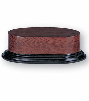 3-7/8 X 6-3/4 X 2-1/4 WOOD OVAL BASE WALNUT FINISH