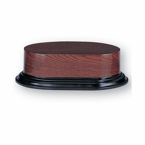 3-7/8 X 6-3/4 X 2-1/4 WOOD OVAL BASE WALNUT FINISH