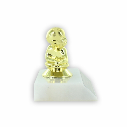 3 INCH CRAWLING BABY TROPHY ON WHITE PLASTIC BASE