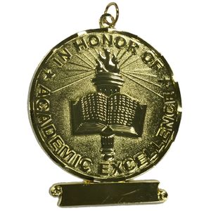 3 Inch Excellence Sculptured Medal in Bright Gold