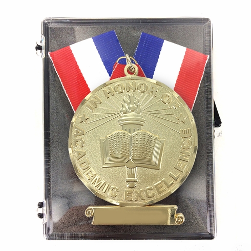 3 Inch Excellence Sculptured Medal in Bright Gold