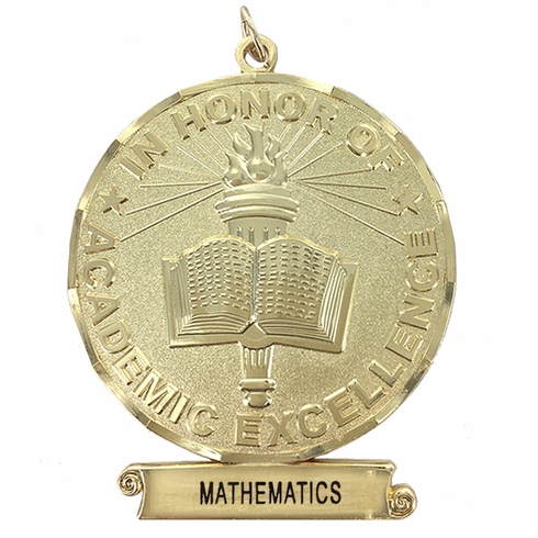 3 Inch Excellence Sculptured Medal in Bright Gold