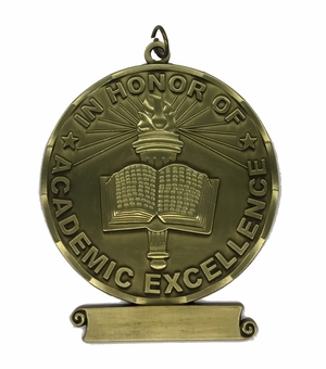 3 Inch Excellence Sculptured Medal in Gold