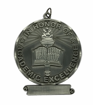 3 Inch Excellence Sculptured Medal in Silver
