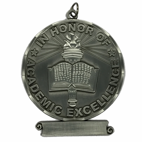 3 Inch Excellence Sculptured Medal in Silver