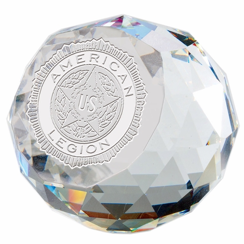 3 INCH OPTICAL CRYSTAL ROUND PAPERWEIGHT AWARD
