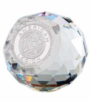 3 INCH OPTICAL CRYSTAL ROUND PAPERWEIGHT AWARD