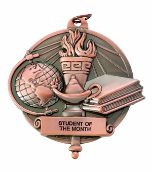 3 Inch Scholastic Sculptured Medal in Bronze