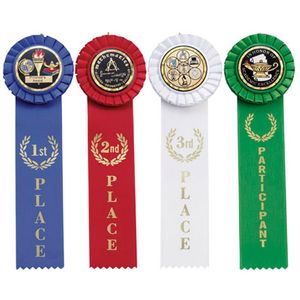 3 INCH STOCK ROSETTE, 2 INCH MYLAR