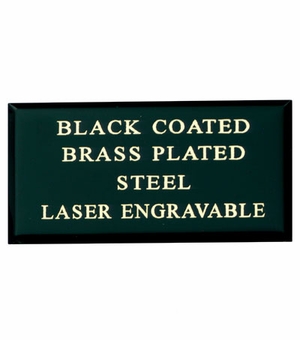 3 X 1-1/2 Inch Embossed Black Brass Plated Steel Plate for Engraving