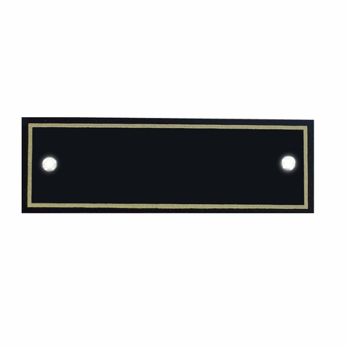3 X 1 INCH BLACK ALUMINUM SCREENED GOLD BORDER PERPETUAL PLAQUE PLATE