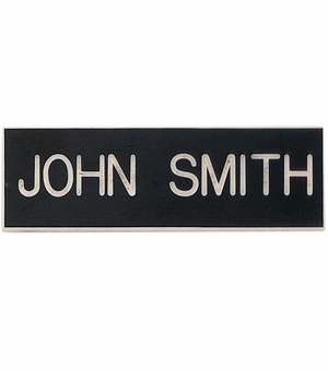 3 X 1 INCH CLUTCH BACK FINDING BLACK PLASTIC NAME BADGE