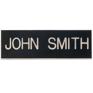 3 X 1 INCH CLUTCH BACK FINDING BLACK PLASTIC NAME BADGE